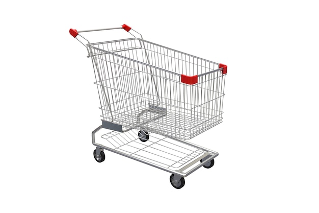 Carrito de compras aislado sobre fondo blanco