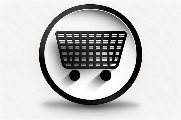 Foto carrito de compras ilustración icono logo concepto de compras ia generativa