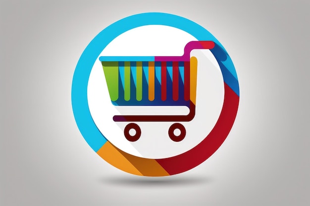 Foto carrito de compras ilustración icono logo concepto de compras ia generativa