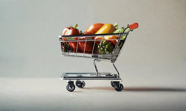 El carrito de compras lleno de artículos para el hogar concepto de viernes negro