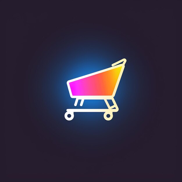 un carrito de compras con un logotipo de arco iris en él