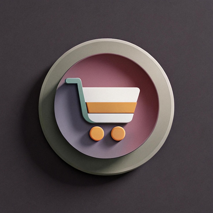 Foto un carrito de compras con un logotipo que dice la palabra en él