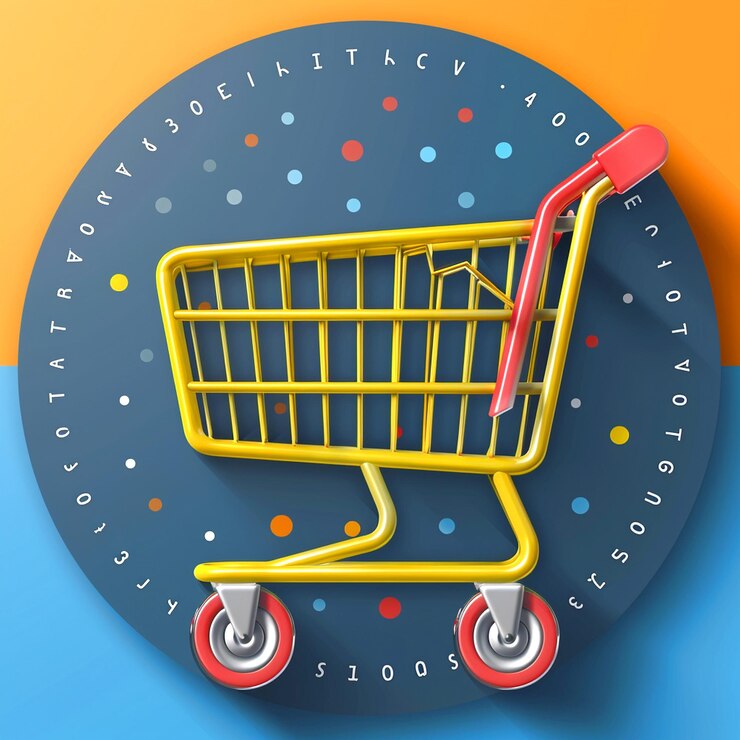 Foto carrito de compras con mango