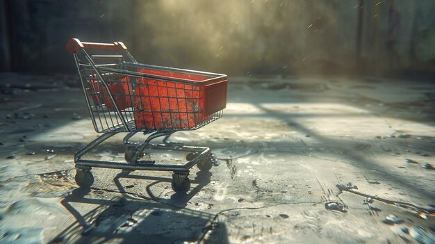 Foto carrito de compras en el supermercado