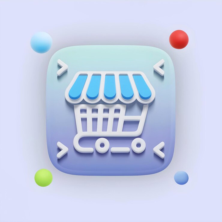 Foto carrito de compras tienda de comercio electrónico tienda en línea sitio web de dibujos animados icono signo o símbolo ilustración renderización 3d