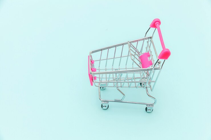 Foto carrito de supermercado pequeño