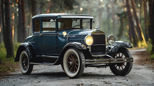 Foto carro americano clássico vintage em uma rua colorida conceito de viagem e turismo