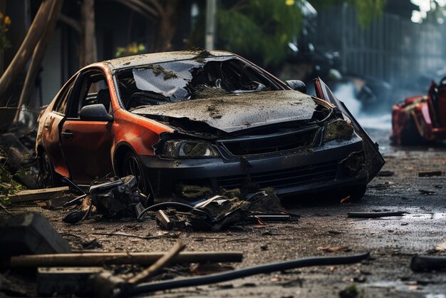 Carro avariado na estrada