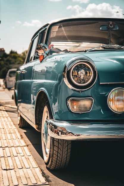 Foto carro clássico azul