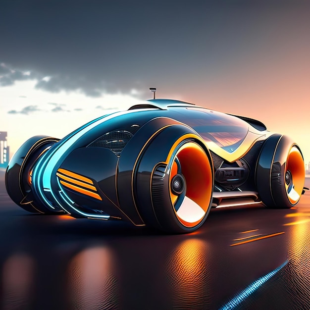 Carro com conceito de design super futurista Inteligência Artificial Gerativa