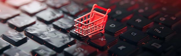 un carro de compras con un carrito de compras en el medio