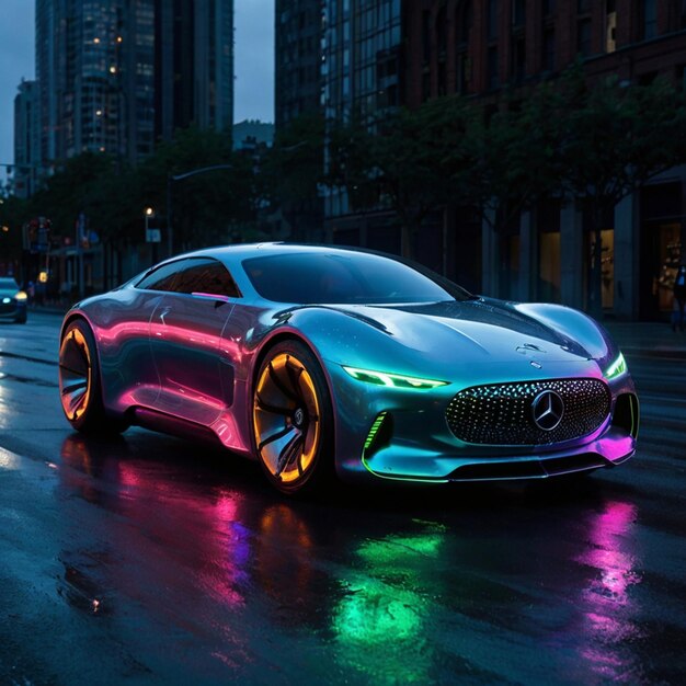 Carro conceito elegante Mercedes Benz AVTR é futurista