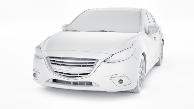 Carro cty com superfície em branco para seu design criativo. renderização 3d.