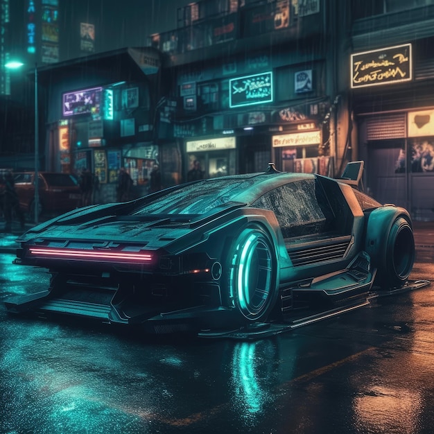 Foto carro cyberpunk