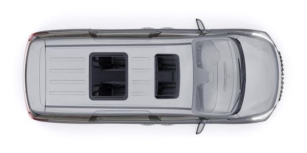 Carro da cidade da família Minivan cinza Ilustração Premium Business Car 3D