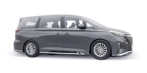 Carro da cidade da família minivan cinza ilustração premium business car 3d