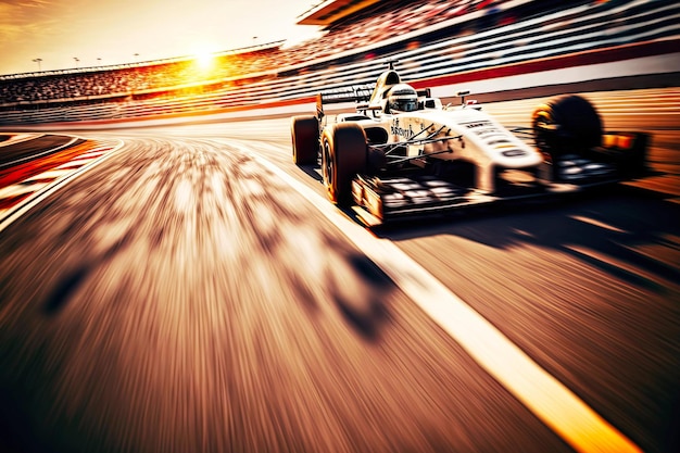 Foto carro de alta velocidade participa do campeonato de corrida de fórmula 1 generativo ai