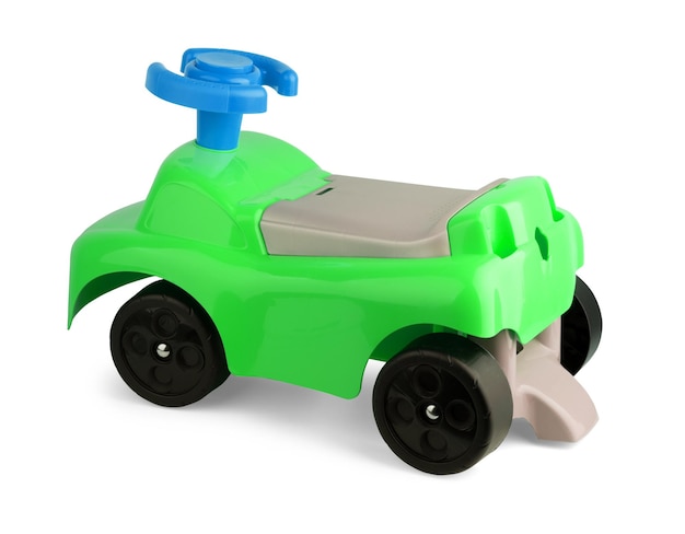 Carro de brinquedo para crianças no fundo branco