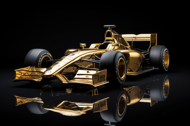 carro de corrida dourado para o vencedor da corrida de Fórmula 1