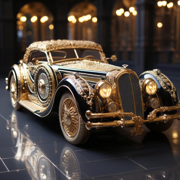 Carro de luxo dourado