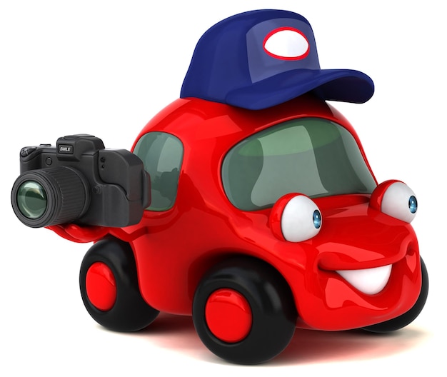 Foto carro divertido ilustração 3d