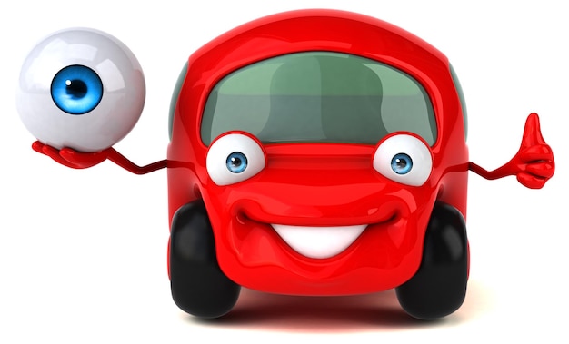 Carro divertido ilustração 3D