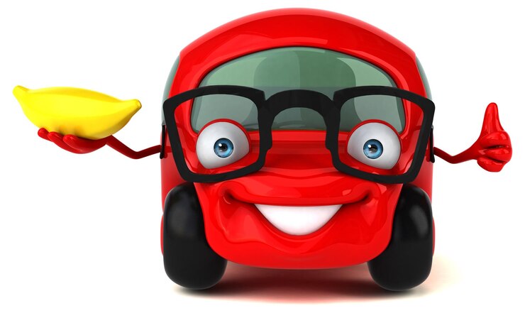Foto carro divertido ilustração 3d