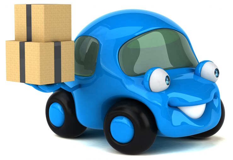 Foto carro divertido - ilustração 3d