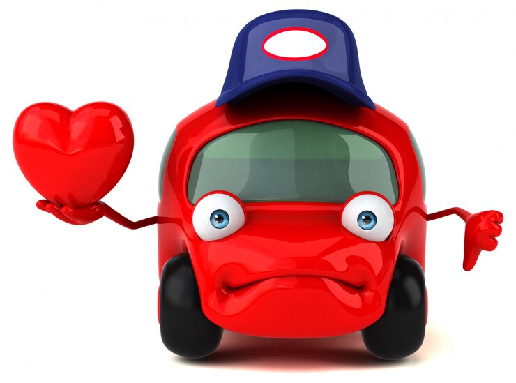 Foto carro divertido - ilustração 3d