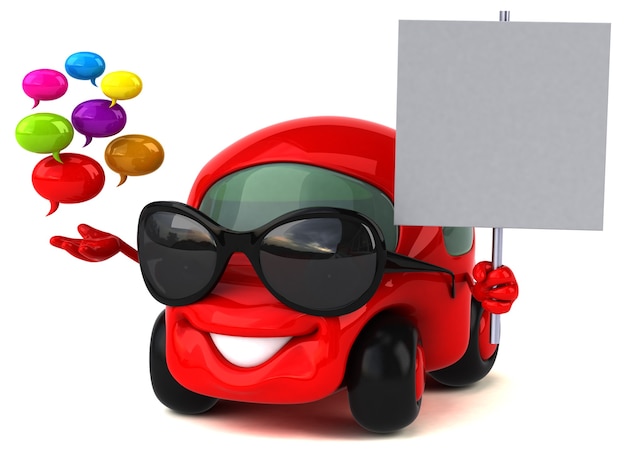 Carro divertido - personagem 3D