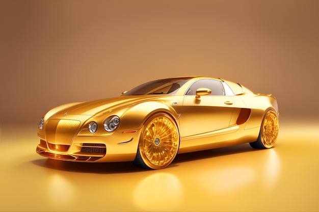 carro dourado de luxo