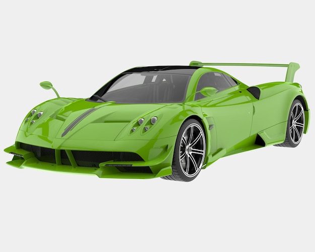 Carro esporte isolado na ilustração de renderização 3d de fundo