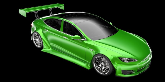 Carro esporte isolado na ilustração de renderização 3d de fundo