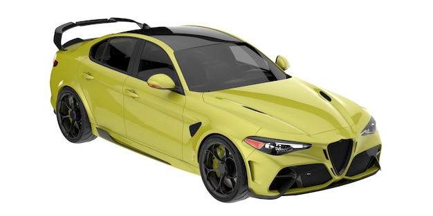 Carro esporte isolado na ilustração de renderização 3d de fundo