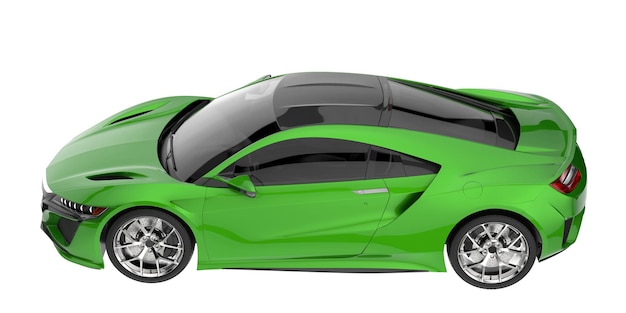 Carro esporte isolado na ilustração de renderização 3d de fundo