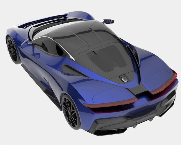 Carro esporte isolado na ilustração de renderização 3d de fundo