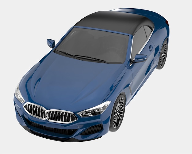 Carro esporte isolado na ilustração de renderização 3d de fundo