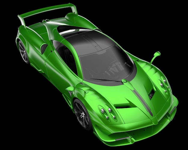 Carro esporte isolado na ilustração de renderização 3d de fundo