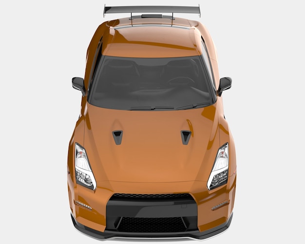 Carro esporte isolado na ilustração de renderização 3d de fundo