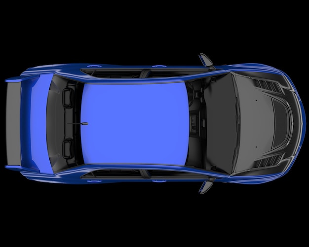 Foto carro esporte isolado na ilustração de renderização 3d de fundo