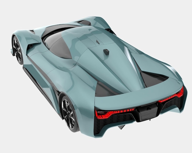 Carro esporte isolado na ilustração de renderização 3d de fundo