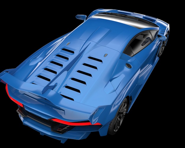 Carro esporte isolado na ilustração de renderização 3d de fundo