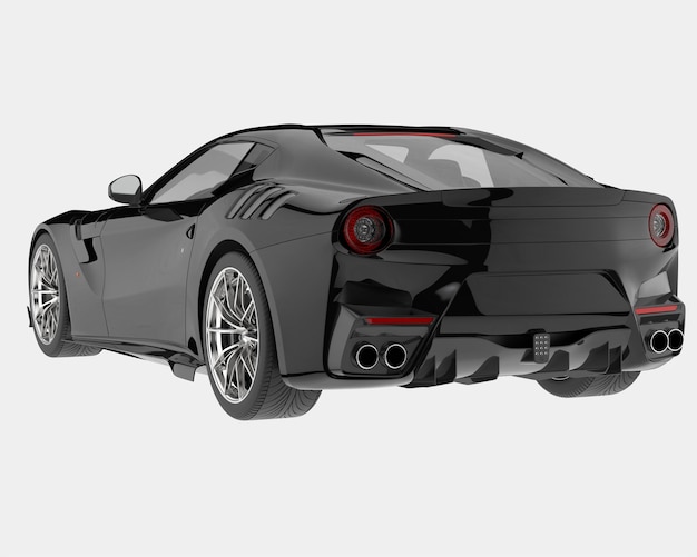 Carro esporte isolado na ilustração de renderização 3d de fundo