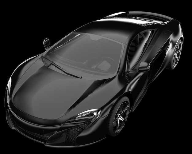 Carro esporte isolado na ilustração de renderização 3d de fundo