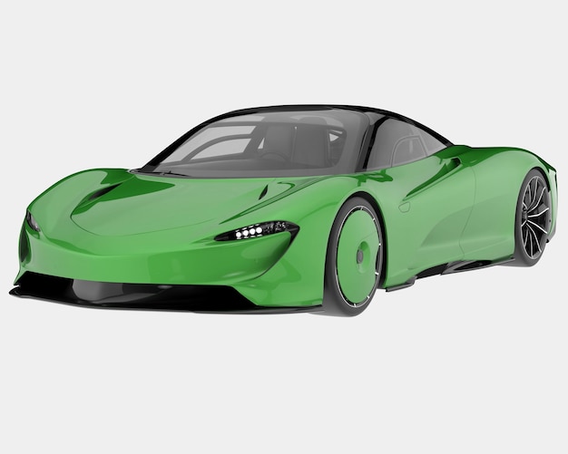 Carro esporte isolado na ilustração de renderização 3d de fundo