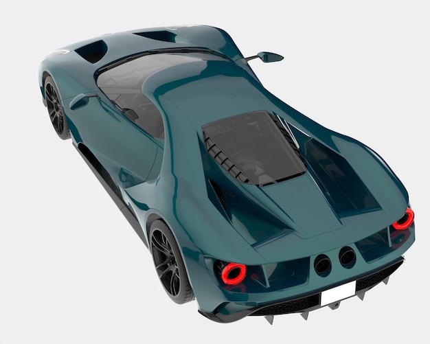 Carro esporte isolado na ilustração de renderização 3d de fundo