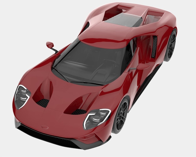 Carro esporte isolado na ilustração de renderização 3d de fundo