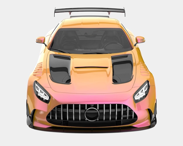 Carro esporte isolado na ilustração de renderização 3d de fundo