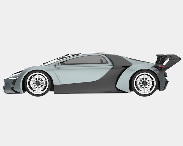 Carro esporte isolado na ilustração de renderização 3d de fundo