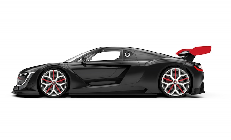Foto carro esporte preto isolado no branco